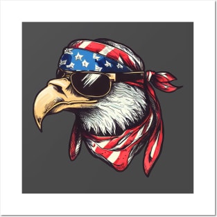 Patriotic Eagle: Majestic Bird of Freedom in American Pride Posters and Art